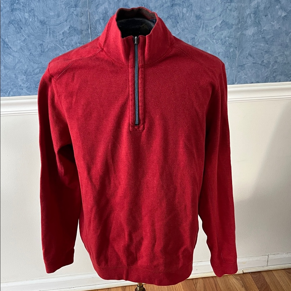 Reversible Tommy Bahama Men's Red Zip-Up Sweater